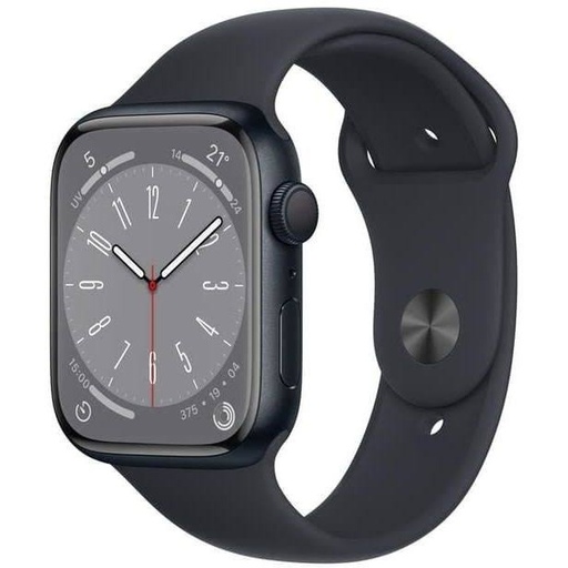 Apple Watch Series 8 GPS, Boîtier en Aluminium Minuit de 41 mm, Bracelet Sport Minuit - Regular